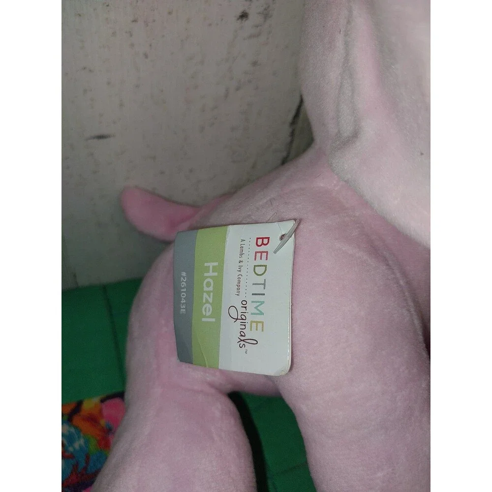 Bedtime Originals Twinkle Toes Pink Elephant Plush, Hazel